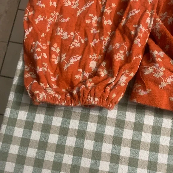 Lucky Brand Terracotta Floral Wrap Blouse - Picture 5 of 6